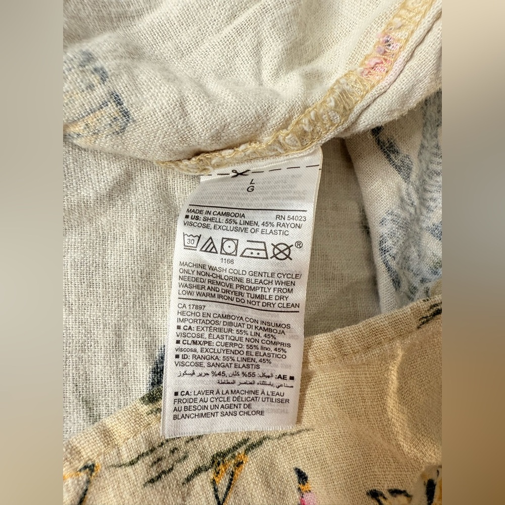 Old navy Safari Print tan Dress linen blend size large - Picture 8 of 8